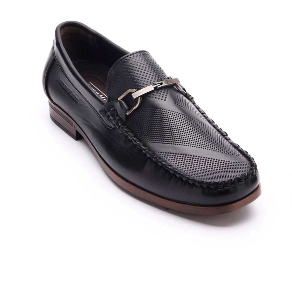 NWB Aston Marc‎ Men's Perforated Buckle Moccasin Loafers Size 8.5